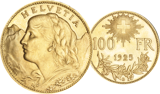 [7874.1925.13] 1925, 100 Fr. Gold-Vreneli
