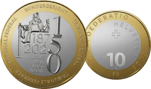 [7882.2025.01] 2025, 10 Fr. Gedenkmünze "150 Jahre Bundesgericht"