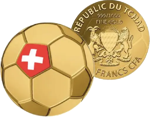 [7997.2026.04] 2026, Goldmünze "FUSSBALL" zur WM 2026, Tschad
