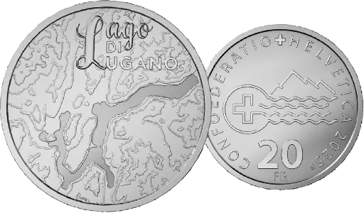 [7996.2025.07] 2025, 20 Fr. Gedenkmünze "Lago di Lugano"