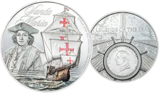 [7986.2026.04] 2026, 5 Dollars, Cook Islands Legends of the Sea, Santa Maria