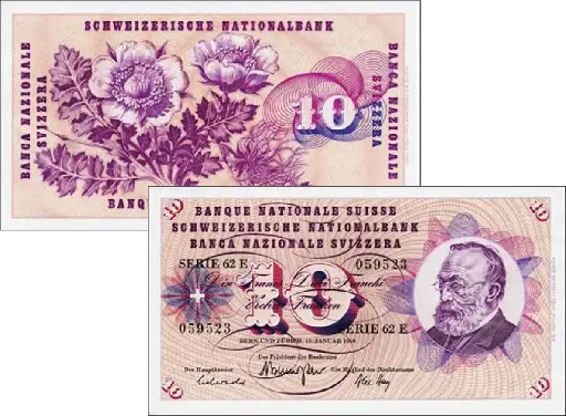 [7994.1955.01] 10 Franken Banknote Schweiz, 5. Emission (1955-1977) 