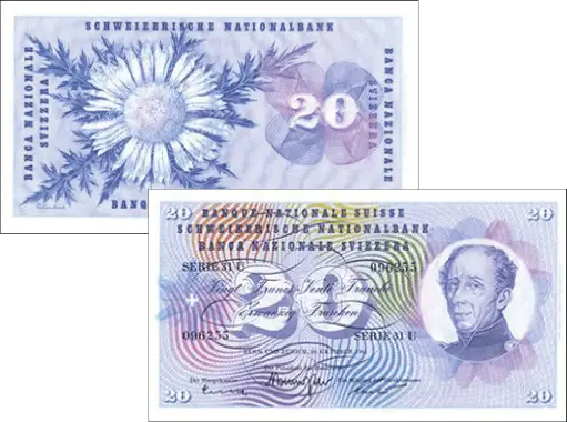[7994.1954.01] 20 Franken Banknote Schweiz, 5. Emission (1954-1976)