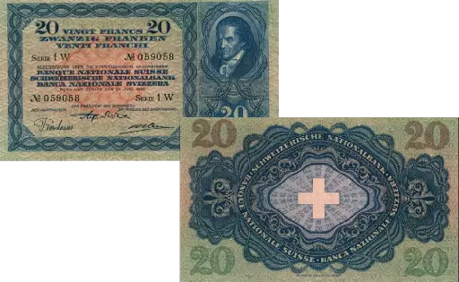 [7994.1929.01] 20 Franken Banknote Schweiz, 3. Emission (1929-1952)