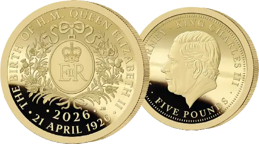 [7997.2026.08] 2026, Erste Goldmünze "100. Geburtstag Queen Elizabeth II.", Alderney