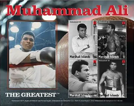[9100.2026.04] 2026, Sonderblock "THE GREATEST" mit 4 Marken, Marshall Islands