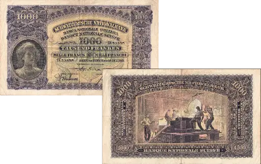 [7994.1931.01] 1000 Franken Banknote Schweiz, 2. Emission (1931)