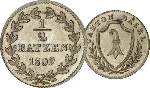 [8012.1809.07] 1809, Halbbatzen Basel