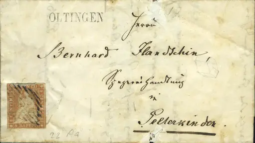 [7152.22.10] 5 Rp. braunorange, Münchner Druck, 1. Druckperiode 