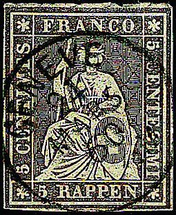 [7150.22.12] 5 Rp. braun, Berner Druck, 4. Druckperiode