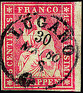 [7150.24.06] 15 Rp. karminrot, Berner Druck, 4. Druckperiode