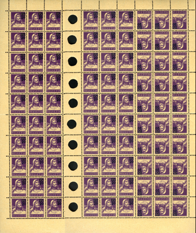 [7300.150.07] 20-15 Rp. violett, sämisch (Aufdruck tiefschwarz)