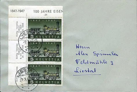 [7300.277.37] 5 Rp. Erste Dampflokomotive, "Fehlende Speiche im Antriebsrad der Lokomotive"