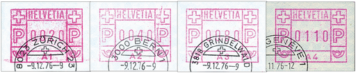 [7310.1.03] 1976, ATM-Typ 1, mit Automatenbezeichnung A1-A4