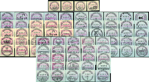 [7310.1983.01] 1983-1993, ATM-Kollektion mit über 100 verschiedenen Werbedatum-und Sonderstempeln, meist Ersttag,