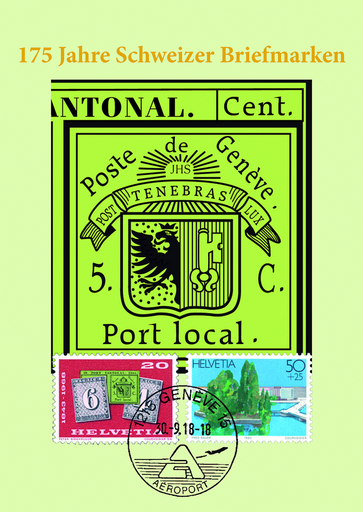 [7320.2018.07] 2018, 175 Jahre Schweizer Briefmarken, "Halbe Doppelgenf - RECHTS"