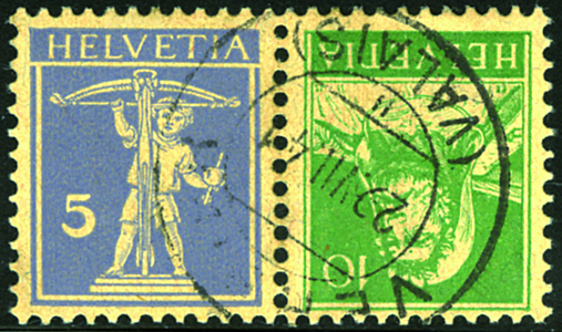 [7330.21.02] 5+10 Rp. grauviolett und grün