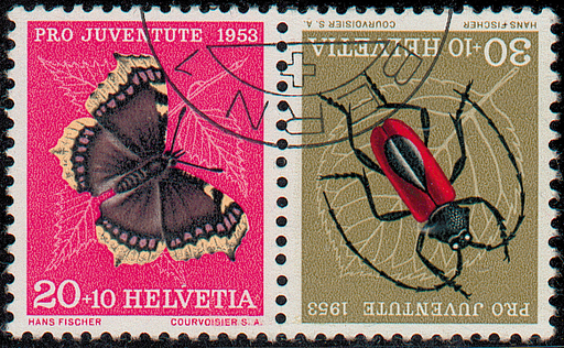 [7330.44.03] 20+30 Rp. Trauermantel, 30+20 Rp. Purpur-Bockkäfer