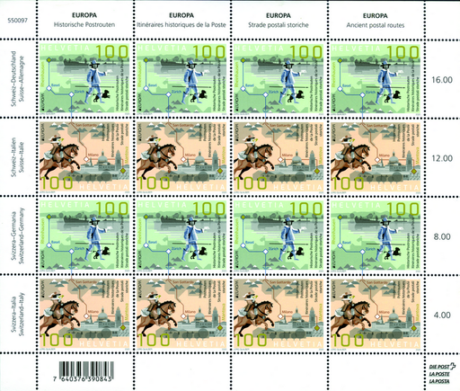 [7340.1780.03] 2020, Europa-Historische Postrouten