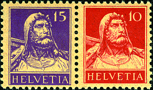 [7340.1.01] 15+10 Rp. violett u. rot Type 2