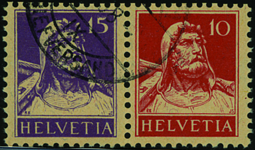 [7340.1.58] 15+10 Rp. violett u. rot Type 2