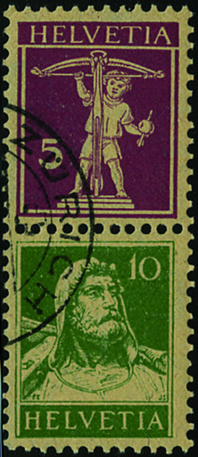 [7340.11.02] 5+10 Rp. rotlila und grün