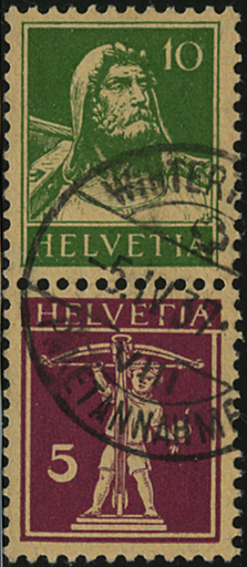 [7340.12.02] 10+5 Rp. grün und rotlila