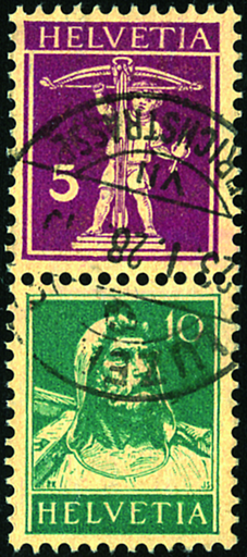 [7340.14.02] 5+10 Rp. rotlila und blaugrün