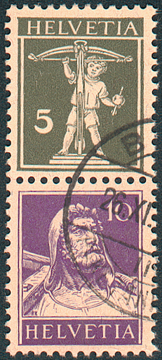 [7340.17.03] 5+10 Rp. olivgrün und d'violett