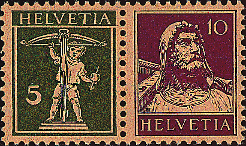 [7340.16.04] 5+10 Rp. olivgrün und d'violett