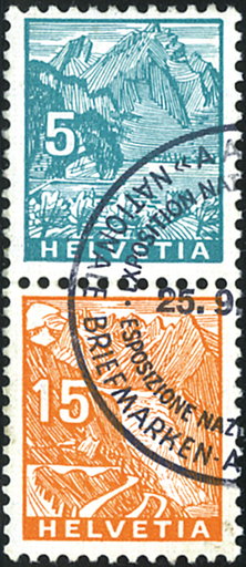 [7340.20.03] 5+15 Rp. blaugrün und orange