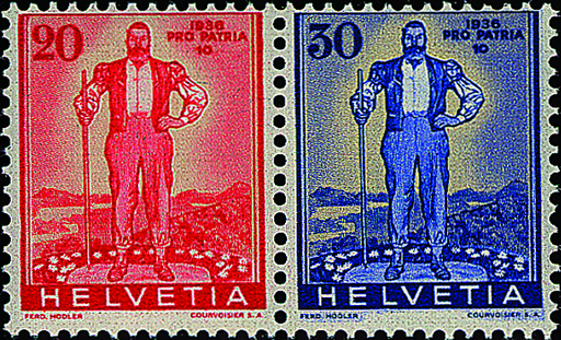 [7340.24.01] 20+30 Rp. rot und ultramarin