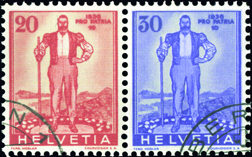 [7340.24.02] 20+30 Rp. rot und ultramarin