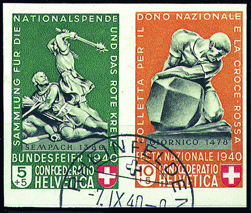 [7340.28.02] 5+5 Rp. Sempach und 10+10 Rp. Giornico