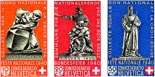 [7340.32.01] 10+5 Rp. Giornico, 20+5 Rp. Calven und 30+10 Rp. Les Rangiers