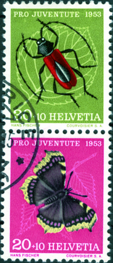 [7340.41.04] 30+20 Rp. +Zuschlag, Purpur-Bockkäfer, Trauermantel