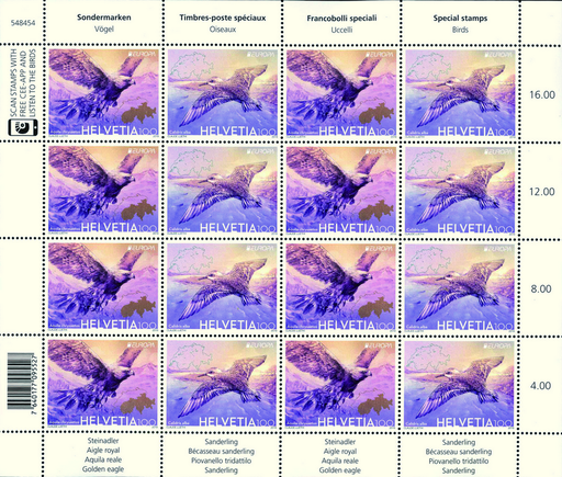 [7340.1727.07] 2019, Europa-Vögel, gelbes Papier