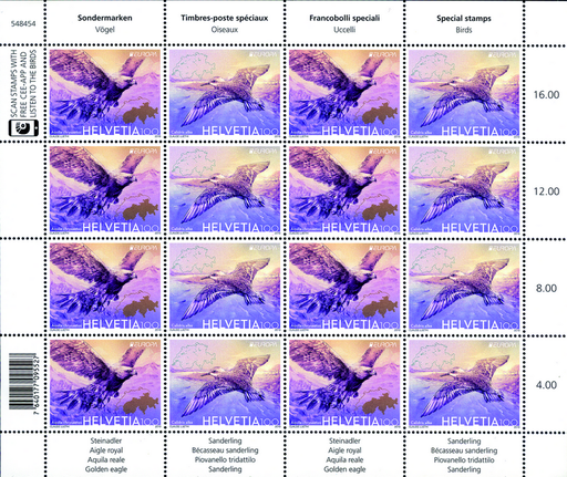 [7340.1727.01] 2019, Europa-Vögel, weisses Papier