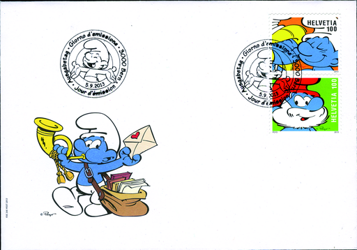 [7341.220.01] 100+100 Rp. Kuss und Papa Schlumpf