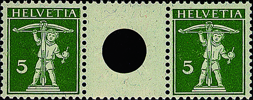 [7350.3.01] 5+5 Rp. grün Type 1