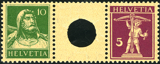 [7350.21.01] 10+5 Rp. grün und rotlila