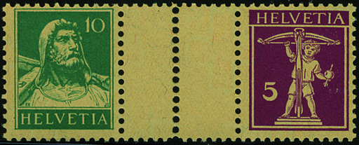 [7350.38.01] 10+5 Rp. blaugrün und rotlila