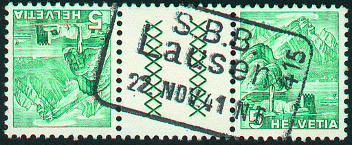 [7350.50.09] 5+5 Rp. Pilatus, blaugrün