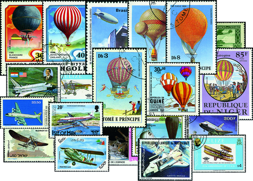 [7370.2013.01] 2013, Verschiedene Flugzeuge, Ballone, Zeppeline, Apollo, Doppeldecker und Düsenjets (10g)