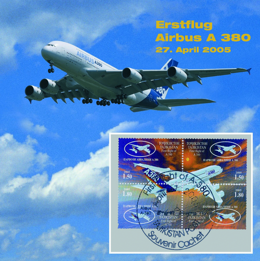 [7371.2005.03] 2005, Jungfernflug A 380, Souvenirfolder
