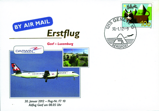 [7371.2012.02] 2012, Erstflug Darwin Airlines Genf - Luxemburg