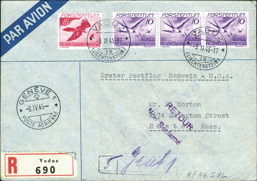 [7373.46.08] 1946, Genf-Boston ab Liechtenstein