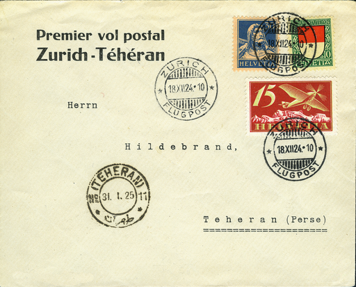 [7374.24.25] 1924, Zürich-Teheran, Persienflug