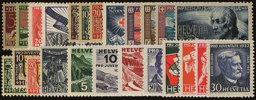 [7390.41.07] 1927-1932, Pro Juventute Komplett-Kollektion