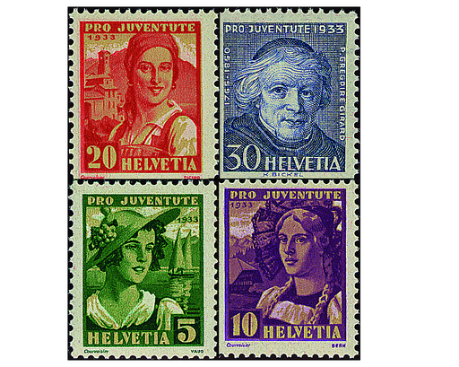 [7390.65.01] 1933, Schweizer Frauentrachten und Bildnis Grégoire Girards